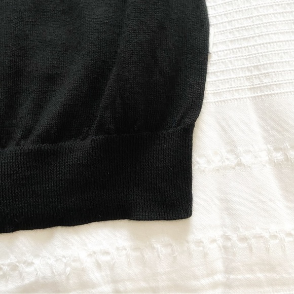 Frank AND OAK MEN'S 100% MERINO WOOL BLACK CREW NECK KNITTED SWEATER - M - Picture 8 of 9